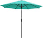 Ayge 9FT Large Outdoor Patio Umbrella Market Table Umbrella-UV Resistant, Easy Push Button Tilt and Crank, 8 Sturdy Fiberglass Ribs Heavy-Duty Pool Umbrella for Deck, Backyard,Garden,Turquoise