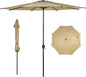 Abba Patio 11FT Lyon Outdoor Patio Umbrella Outdoor Table Umbrella with Push Button Tilt and Crank Market Umbrella 8 Sturdy Ribs UV Protection Waterproof for Garden Deck Backyard Pool Tan