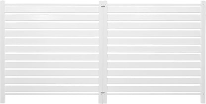 VEVOR 48" W x 48" H Vinyl Fence Panels, Air Conditioner Fence, Outdoor Privacy Screens for Trash Can, Pool Equipment Enclosure, Privacy Screen Kit Louvered Panels (2 Panels)