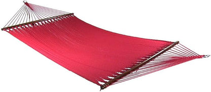 Sunnydaze Soft-Spun Polyester Rope Double Hammock for Outside - 600-Pound Weight Capacity Extra Large Hammock - Red