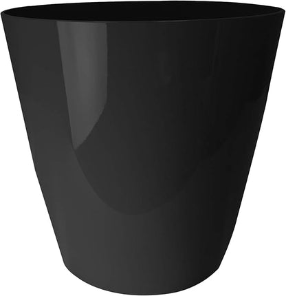 The HC Companies Aria Round Self-Watering Pot - Lightweight Plastic Planter for Herbs & More - Durable Plant Pots for Indoor Plants & Outdoor Plants (12" Glossy Black, Pack of 1)