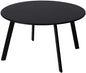 Patio Coffee Table - Metal Steel Outdoor Round Table Weather Resistant Anti-Rust Table (Black)