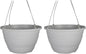 The HC Companies 13 Inch Wrapt Hanging Planters, Lightweight UV-Resistant Plastic Hanging Planters for Indoor & Outdoor Plants, 2-Pack Hanging Flower Pots for Garden, Patio & Home Decor, White