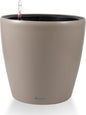 Dexceder 13x12 Self Watering Planter with Wheels Indoor Outdoor, Inner Pot Design, Thickened Large Floor Standing Flower Plant Pot with Water Level Indicator (Taupe Matte)