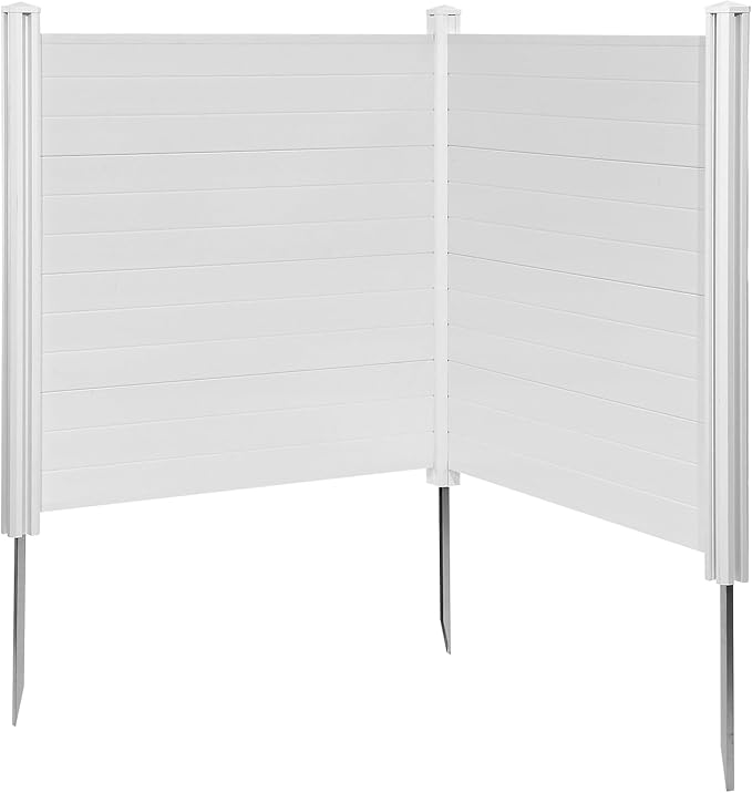 VEVOR Outdoor Privacy Screens, 50" W x 50" H Air Conditioner Fence, Pool Equipment Enclosure, Horizontal Vinyl Privacy Fence, Perfect to Enclose Trash Can and A/C Units (2-Panel)
