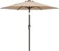 AreShark 7.5FT Patio Umbrella Table Market Umbrella with 6 Sturdy Ribs, Button Tilt/Crank, Heavy-Duty Outdoor Umbrellas for Pool, Deck, Garden and Backyard, Beige