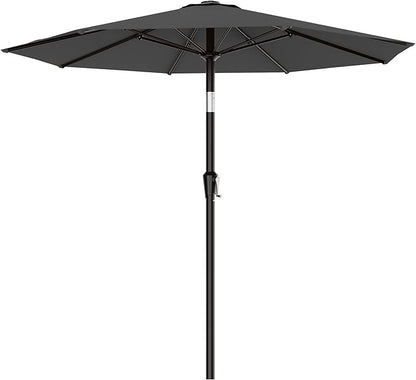 AreShark 9 FT Patio Umbrella for Outdoor, Outdoor Table Umbrella with Push Button Tilt and Crank, Outdoor Patio Umbrellas with 8 Sturdy Ribs for Market, Garden, Pool (Gray)