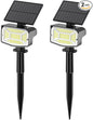 Solar Spot Lights Outdoor, 92 LEDs Landscape Lighting with 3 Lighting Modes and Auto On/Off, IP67 Waterproof Spotlights, Outdoor Solar Lights for Yard Garden, 2 Pack (Cool White)
