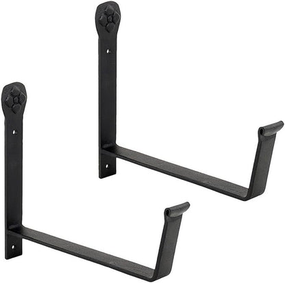 Achla Designs SFB-02 Wall-Mount, 8 inch Flower Window Box Planter Brackets, 8-inch, Black
