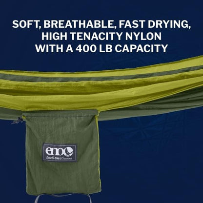 ENO, Eagles Nest Outfitters DoubleNest Lightweight Camping Hammock, 1 to 2 Person, Special Edition Colors, ATC