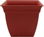 The HC Companies Eclipse Square Plastic Planter w/ Attached Saucer - Outdoor & Indoor Plant Pot with Drainage Holes - Lightweight, UV-Resistant Plastic Pots For Plants (12" Clay, Pack of 1)