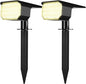 Solar Lights Outdoor Waterproof IP65, 7 Lighting Modes Color Changing 26 LED Solar Spot Lights Outdoor for Yard Garden Pathway Christmas Decor (Warm White, 2 Pack)