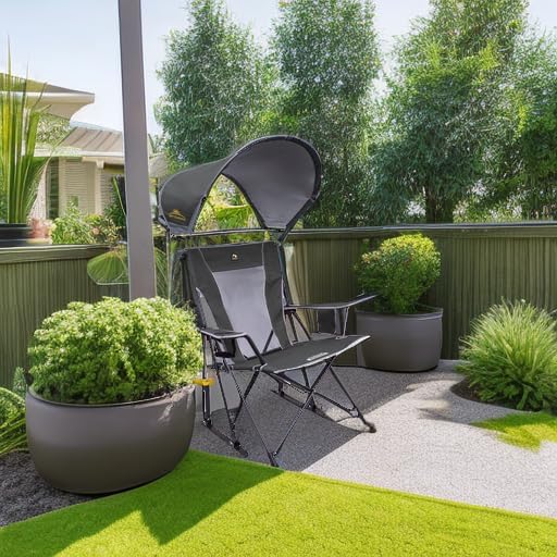 Rocking Chair with Adjustable UPF 50+ Canopy in Grey Alloy Steel