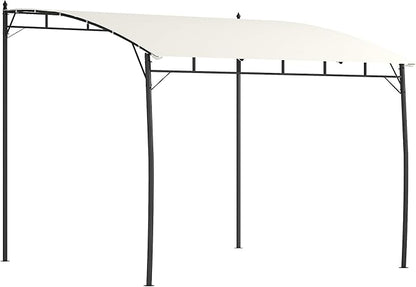 Outsunny 10' x 10' Outdoor Pergola Gazebo with UV-Resistant Canopy and Metal Frame, Sun Shade Shelter for Porch, Patio, Deck, Backyard, Cream White