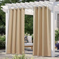NICETOWN Patio Blinds Outdoor Waterproof Curtain, Rustproof Stainless Steel Eyelet Room Darkening Thermal Insulated Outdoor Drape Privacy for Pergola/Arbor, 1 Panel, W52 x L120, Biscotti Beige