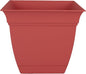 The HC Companies Eclipse Square Plastic Planter w/Attached Saucer - Outdoor & Indoor Plant Pot with Drainage Holes - Lightweight, UV-Resistant Plastic Pots for Plants (8" Rose, Pack of 1)