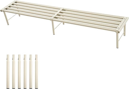 Metal Plant Stand, Rust-proof Aluminum Flower Pot Stand, Heavy Duty Planter Display Shelving for Patio Balcony Garden Living Room Decorative (White, 47.2 Inch)