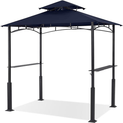 ABCCANOPY 8x5 Grill Gazebo - Outdoor BBQ Canopy Shelter with Led Light for Patio Backyard Grilling (Navy Blue)