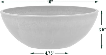PSW Pot Collection Shallow Bowl Planter, 10-inch | Terra Cotta Color | Pack of 2 | For Succulents & Bonsai