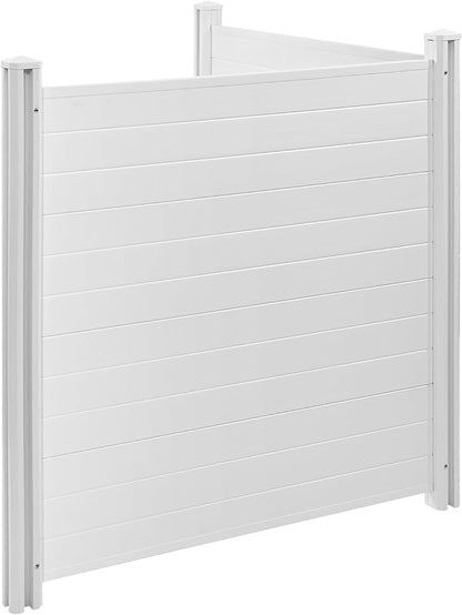 VEVOR Outdoor Privacy Screens, 50" W x 50" H Air Conditioner Fence, Pool Equipment Enclosure, Horizontal Vinyl Privacy Fence, Perfect to Enclose Trash Can and A/C Units (2-Panel)