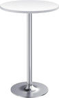 Furmax Bistro Pub Table Round Bar Height Cocktail Table for Home Bar, Small Round Bar Tables for Party, Dining Room, Living Room and Wedding, Metal Base MDF Top Obsidian, 40.6 Inch Height (1, White-2)