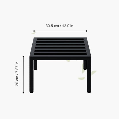 Zhongma 2 Pack 12" Fully Assembled Sturdy Potted Plant Stand Flower Pot Holder Heavy Duty Construction, No Installation Square Low Plant Stand 12 x 12 x 7.87 inch for Home Indoor and Outdoor, Sturdy plant riser and saucer