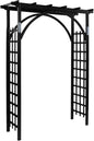VINGLI 85in Wooden Arbor, Wedding Arch for Ceremony, Wood Trellis for Plant Climbing, Christmas Decor Pergola for Garden Backyard, Lawn (Black)