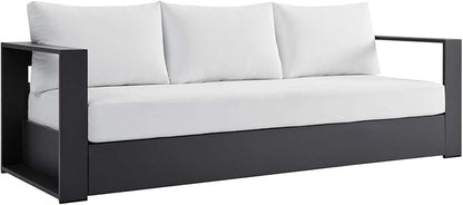Modway Tahoe Aluminum Outdoor Patio Sofa in Gray White