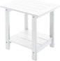 Double Adirondack Outdoor Side Table Weather Resistant, Patio Rectangular End Table for Adirondack Chair, White