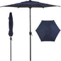 Abba Patio 7.5FT Lyon Outdoor Patio Umbrella Outdoor Table Umbrella with Push Button Tilt and Crank Market Umbrella 6 Sturdy Ribs UV Protection Waterproof for Garden Deck Backyard Pool, Navy Blue