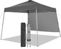 Canopy Tent, 10X10 FT Pop Up Canopy Outdoor Tent Slant Legs with Carrying Bag, Portable Gazebo Shelter - 8X8 FT Canopy Cover (Dark Grey with 1 Sidewall)