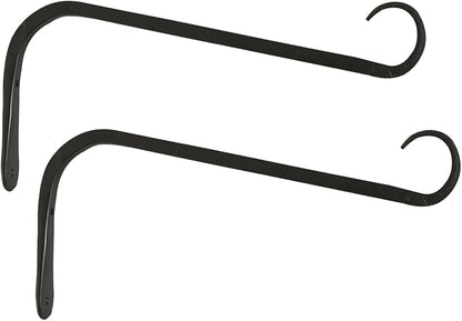 11 inch Plant Hanger, Sturdy Hanging Plant Bracket Outdoor, Hanging Plant Wall Hook Heavy Duty, for Hanging Bird Feeders, Planters, Lanterns, Wind Chimes, Indoor/Outdoor Use, Black, Set of 2