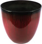 Gardener Select (EPR12-206) Large Egg Shaped Planter - Modern Indoor & Outdoor Decorative Flower Pot/Box (12 Inch, Red Flower)
