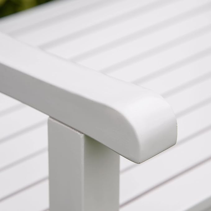 Outsunny 2-Seater Wooden Garden Bench, 4FT Outdoor Patio Loveseat with Unique X-Shape Back for Yard, Lawn, Porch, White