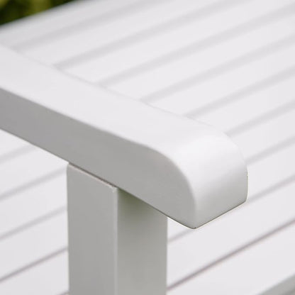 Outsunny 2-Seater Wooden Garden Bench, 4FT Outdoor Patio Loveseat with Unique X-Shape Back for Yard, Lawn, Porch, White