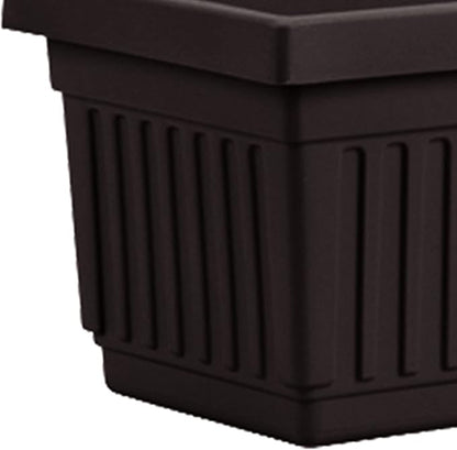 HC Companies 24 Inch Long Fluted Plastic Venetian Garden Window Container Planter Box for Flowers, Vegetables, or Succulents, Black (4 Pack)