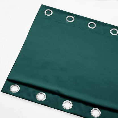 NICETOWN Outdoor Patio Curtain Extra Long Drape 120" L Waterproof/Windproof, Top and Bottom Grommets Blackout Outdoor Drape Privacy Protect for Yard/Porch, 52" W, 1 Panel, Hunter Green