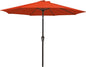 MEWAY 9ft Patio Umbrella Outdoor Table Umbrellas with Push Tilt and Crank, Market Umbrella 8 Sturdy Ribs for Deck, Garden, Pool and Backyard, Red Orange