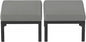 HOMREST Metal Outdoor Ottoman, 2-Piece Aluminum Footstool w/Removable Cushion, Multipurpose Footrest Stool Additional Seating, Set of 2 Outdoor Ottomans for Patio Deck (Dark Grey)