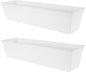 The HC Companies Indoor Outdoor 30 Inch Eclipse Series Window Flower Garden Ornamental Planter Box with Removable Attached Saucer, White (2 Pack)
