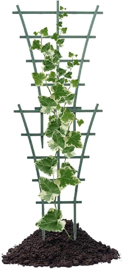 Trellis Small Outdoor, Mini Vine Support Indoor Plant Trellis for Climbing Plants Patio Pot Stackable Potted Stakes Plastic Houseplant Superimposed Garden Planter Vegetable Flower 5.91“ W x 10.24” h