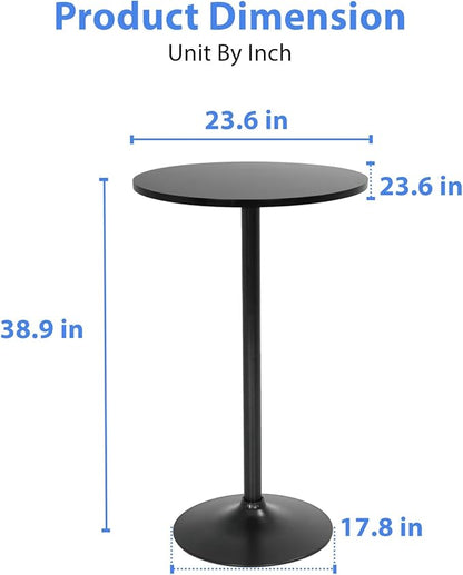FDW Bistro Pub Table 2 Pack 40 Inch Height Cocktail Table Round Bistro Bar Table for Home and Kitchen Dining