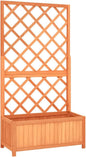 vidaXL Planter, Flower Box, Trellis Raised Bed, Outdoor Planter for Patio Backyard Garden Balcony Porch Vegetables Herbs, Solid Firwood