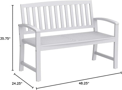Christopher Knight Home Loja Outdoor Acacia Wood Bench, Pu White