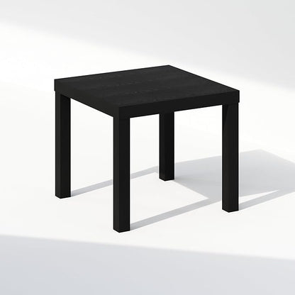 Furinno Classic Coffee Table, Square Modern Coffee Table with Triple Thick Tabletop, Simple Side Table with 4 Legs, for Living Room, Bedroom, Home Office, Black