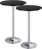 Furmax Bistro Pub Table Round Bar Height Cocktail Table for Home Bar, Small Round Bar Tables for Party, Dining Room, Living Room and Wedding, Metal Base MDF Top Obsidian, 40.6 Inch Height (2, Black-2)
