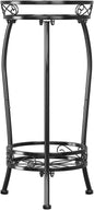 Simple Trending Plant Stand Indoor Outdoor, Tall Round Plant Shelf, 2 Tiers Metal Flower Pot Holder Stand Heavy Duty, for Garden, Balcony, Black
