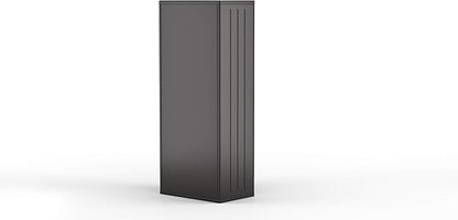 Suncast 19 Cubic Ft. Heavy-Duty Resin Cabinet with Lockable Handles, Multi-Wall Construction, and Metal-Reinforced Shelves for Basement, Utility Room and Garage Storage, Black, Made in the USA