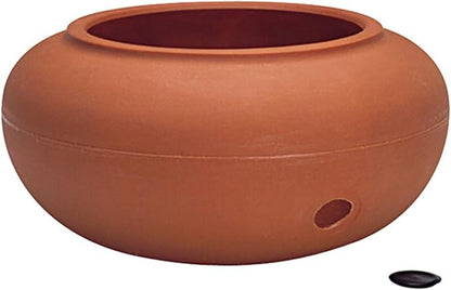 The HC Companies 21" Plastic Garden Hose Pot 21"x21"x9.38" Holds Hoses 75-100 ft in Clay Color