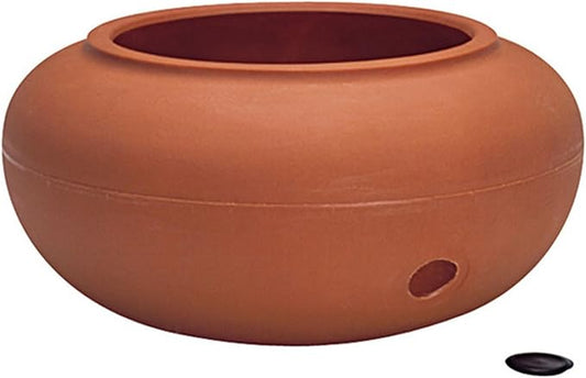 The HC Companies 21" Plastic Garden Hose Pot 21"x21"x9.38" Holds Hoses 75-100 ft in Clay Color